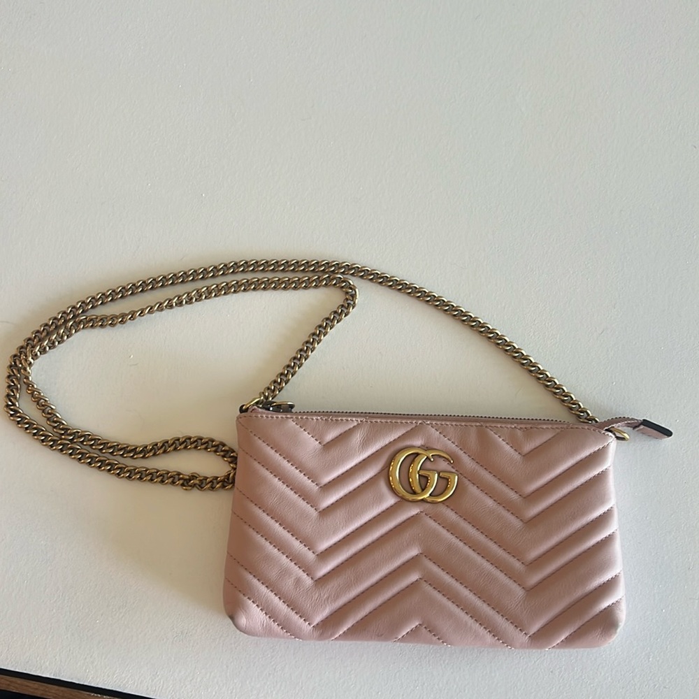 Gucci Mini GG Marmont Matelassé Chain Bag